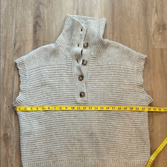 Lush Taupe V-Neck Sweater with Button Accents - Picture 6 of 10